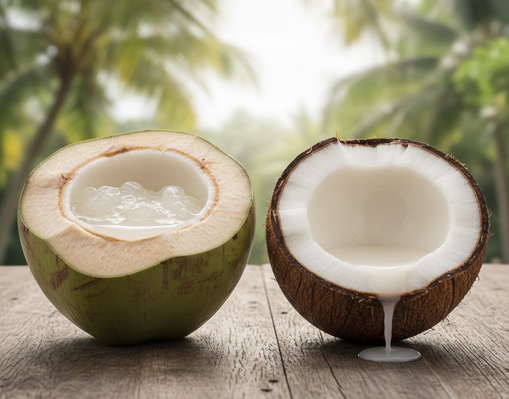 tanda kelapa muda dan tua