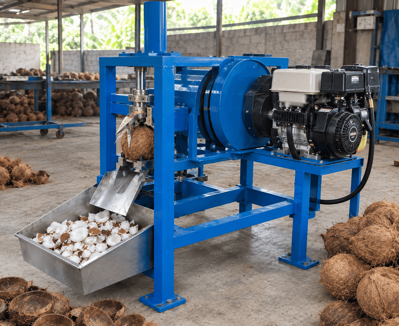 cara memisahkan daging kelapa kering