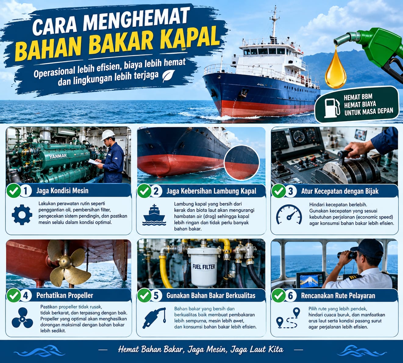 cara menghemat bahan bakar kapal